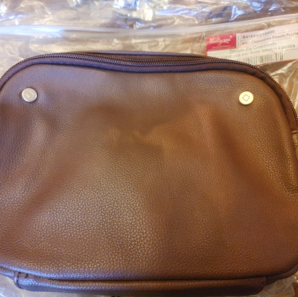 NWT THIRTY ONE Double-Zip Crossbody Bag - Cappuccino